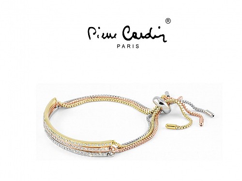 Pierre Cardin PXB6866XXX Βραχιόλι από Ανοξείδωτο αστάλι, Σε Χρωματισμούς Ασημί, Ροζ Χρυσό και Κίτρινο Χρυσό με Πέτρες