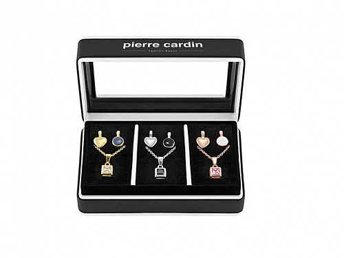Pierre Cardin Gift Set PXX0209 Σετ συλλογή Κοσμημάτων από κράμα χρυσού, ρόδιο, με 3 Κολιέ σε Πολυτελή συσκευασία