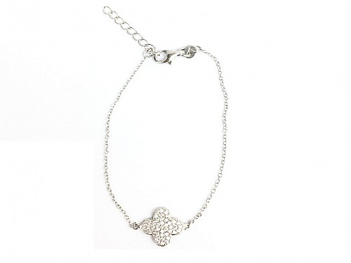 Handmade Women's Jewelry 925 Sterling Silver Bracelet with 19cm Silver Cross Design