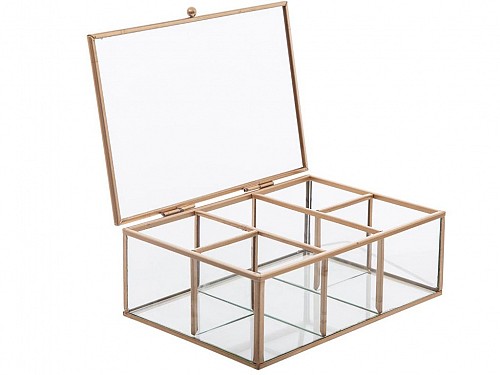 Glass Jewelry Case Jewelry box in rectangular shape, 20x14x7 cm, Glass Jewelry Box
