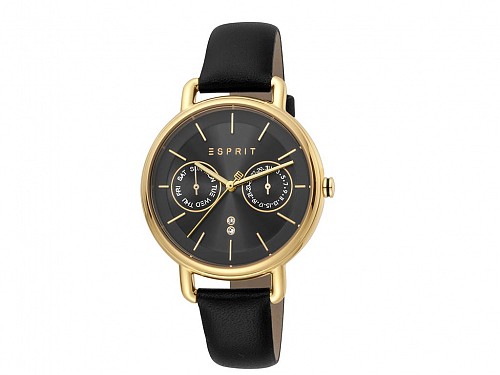 Esprit, Wrist Watch with leather strap in black, ES1L179L0045